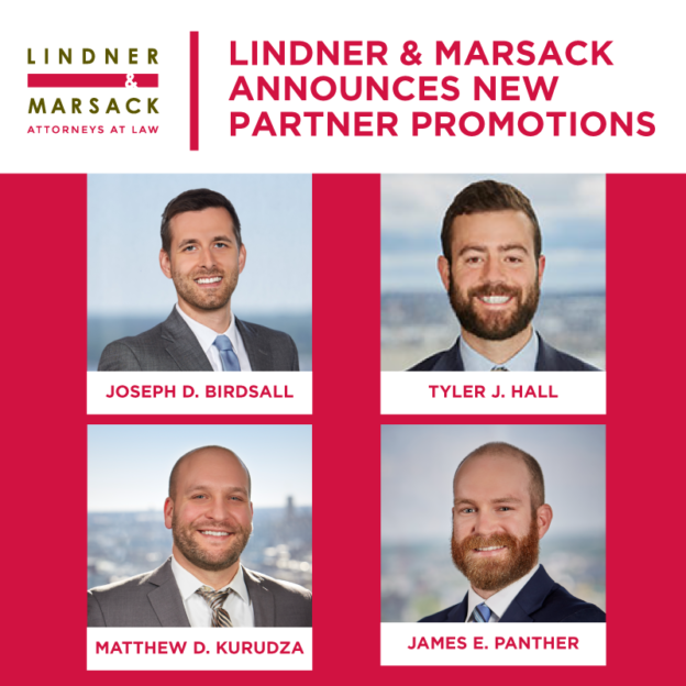 Four headshot of attorneys from Lindner Marsack